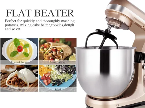 Miniatura 7 de Professional - Mezclador MK37A 500W, recipiente 5-Qt, 6 velocidades, con cabezal inclinado, máquina eléctrica para mezclar alimentos, Champán