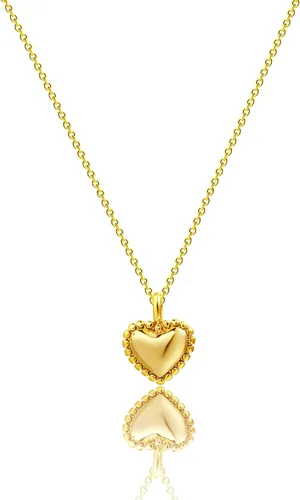 Miniatura 5 de SUFOPE Delicado collar de corazón para mujer, chapado en oro de 14 quilates, oro rosa, plata, pequeño collar con colgante de corazón, gargantilla