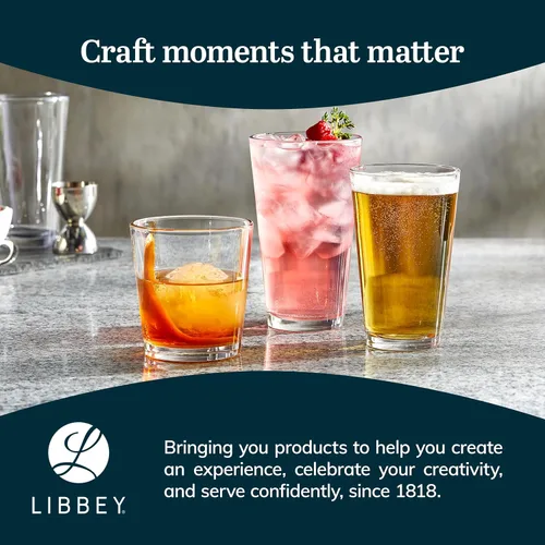 Miniatura 6 de Libbey Bar Essentials - Juego de 6 vasos de estilo moderno de 16 onzas, aptos para lavavajillas, juego de vasos altos para vino, cerveza y cóctel
