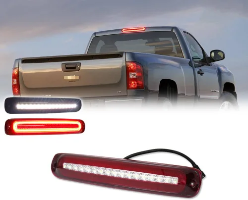 Luz de freno LED de montaje alto con lente roja, luz de freno trasera compatible con Chevy Silverado GMC Sierra 1500 2500 3500 HD Classic 1999-2007