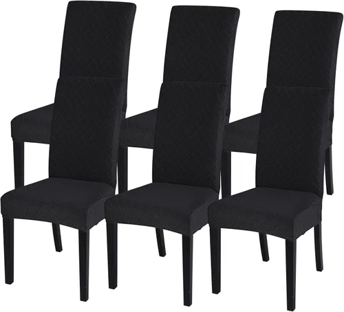 Miniatura 14 de SearchI Juego de 4 fundas para sillas de comedor, elásticas con estampado floral, fundas deslizables para sillas Parsons de spandex, removibles