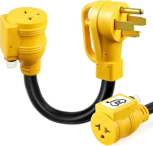 Miniatura 11 de NEMA N10-30P 30Amp a adaptador de cargador EV de enchufe para secadora a 6-20R, enchufe de secadora de 3 clavijas de 30A 250V a 20A 250V 6-20R
