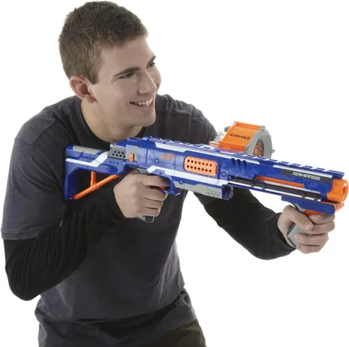 Miniatura 8 de NERF Rampage N-Strike Elite Lanzador de Juguete con Tambor de 25 Dardos Slam Fire para Niños, Adolescentes y Adultos (Exclusivo de Amazon)