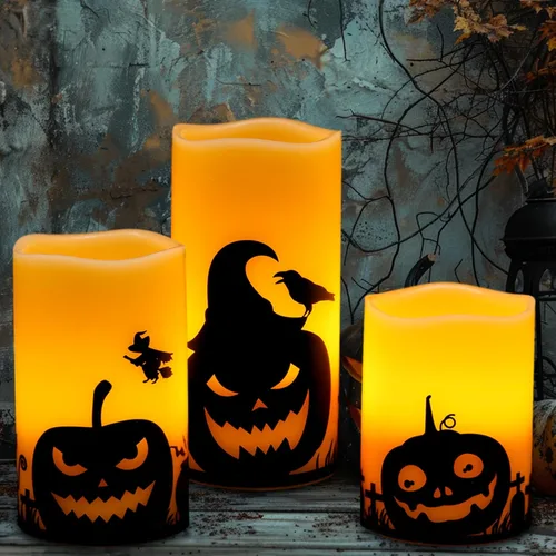 Miniatura 9 de GenSwin Velas impermeables sin llama para exteriores con temporizador remoto, velas LED parpadeantes grandes que funcionan con pilas para linternas