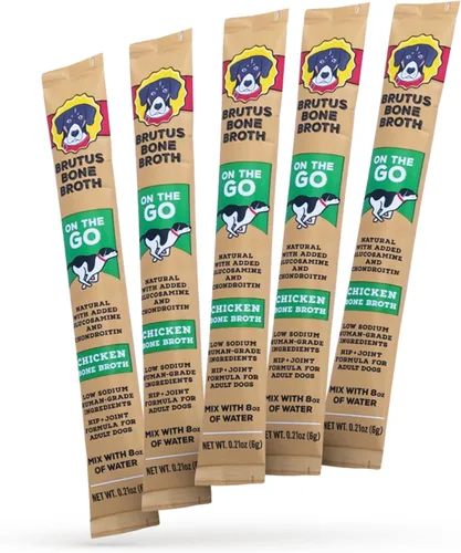 Miniatura 14 de Brutus Bone Broth para perros - Caldo de hueso en polvo con condroitina, glucosamina y cúrcuma - Toppers de alimentos de grado humano para alimentos