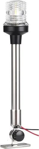 Miniatura 7 de Young Marine Faros de anclaje de navegación de 9 pulgadas 3-NM, luz LED blanca todo alrededor de 360° con soporte de acero inoxidable, 12-24V