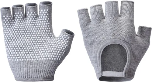 Miniatura 14 de Guantes de yoga antideslizantes sin dedos, ideales para pilates, barras, yoga de aire y entrenamientos de fitness, tela transpirable con agarre