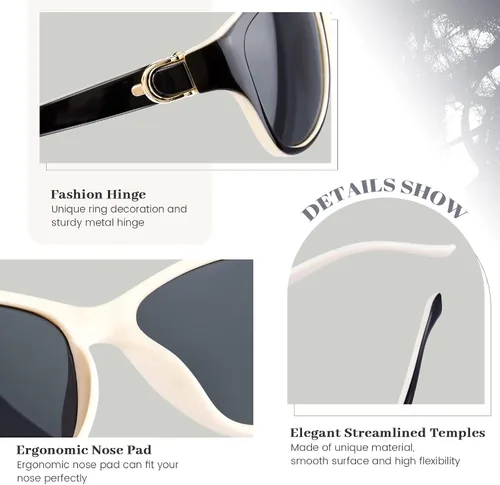Miniatura 4 de LVIOE Gafas de sol polarizadas para mujer gafas de sol clásicas de moda antirreflejos 100 protección UV