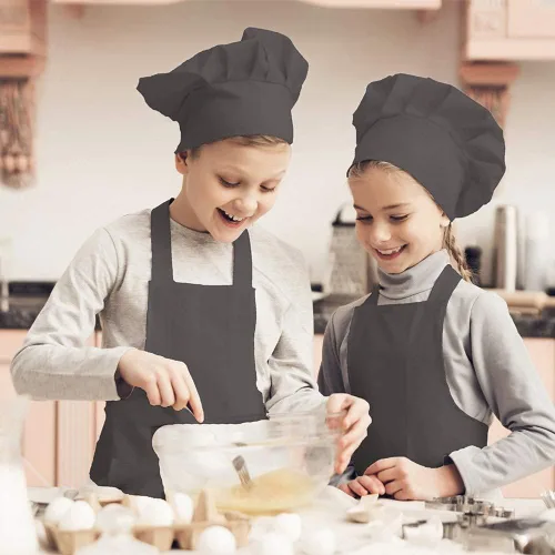 Miniatura 7 de Toal - 16 delantales negros para chef, delantales de chef ajustables con 2 bolsillos para niñas y niños, para pintar, cocinar, hornear