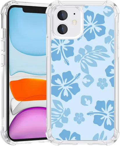 Miniatura 100 de FANXI Funda de teléfono de hibisco azul compatible con iPhone 11 de 6.1 pulgadas, funda protectora a prueba de golpes de TPU con bonita flor azul