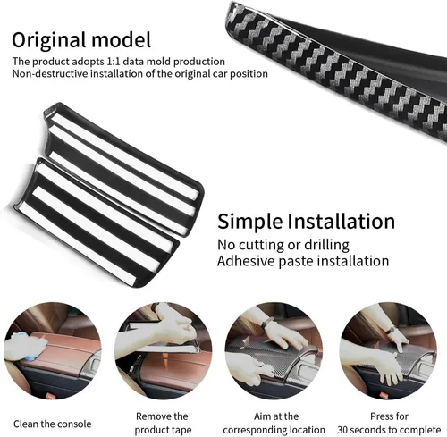 Miniatura 3 de para BMW Serie 5 E60 E61 F10 F11 G30 G32 2004-2021 Cubierta de Caja de Reposabrazos de Coche Color Fibra de Carbono Caja de Consola Central Panel