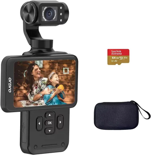 ORDRO M5 Handheld Gimbal Camcorder | 3-Axis Stabilization | 3.5'' Rotating Touch Screen | Fack Tracking | Wide Angle | Long Battery Life| 4K 60FPS