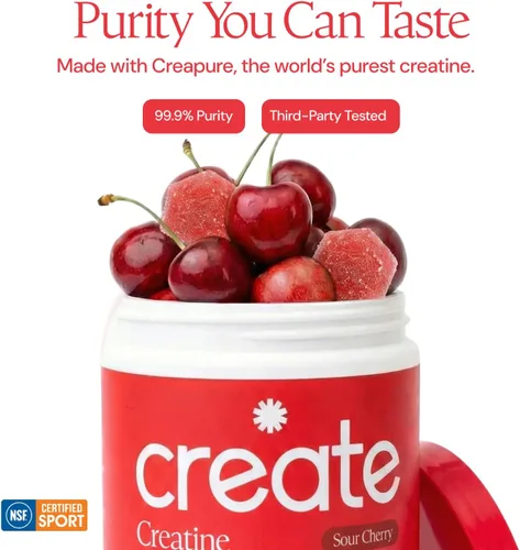 Miniatura 7 de Create - Gomitas de creatina monohidratada con 1.5 g de creatina por gomita para fuerza muscular, resistencia, recuperación y concentración