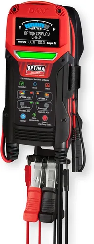 Optima Baterías Digital 400+ 12 Voltios Mantenedor y Cargador de Batería para Baterías AGM, Litio, Automotrices, Marinas y Deportivas