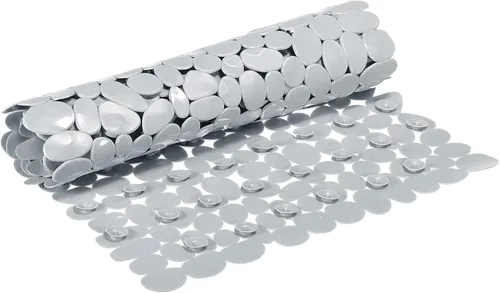 Miniatura 7 de uxcell Tapete de ducha para bañera, 27.5 x 14.2 pulgadas, tapete antideslizante de PVC con agujeros de drenaje, ventosas para bañera, color negro