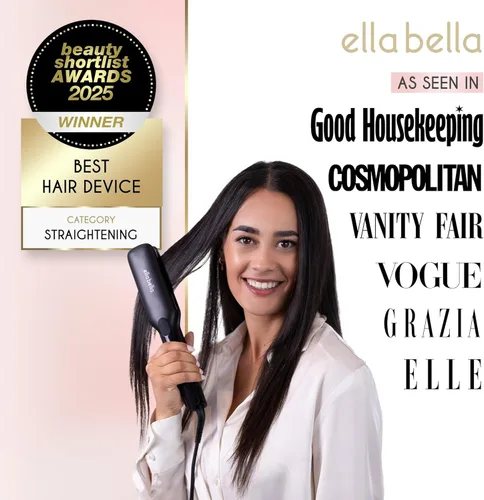 Miniatura 2 de ELLA BELLA® Plancha plana de titanio para alisar el cabello (con infrarrojos) • Alisador de pelo profesional • Pantalla digital para controlar