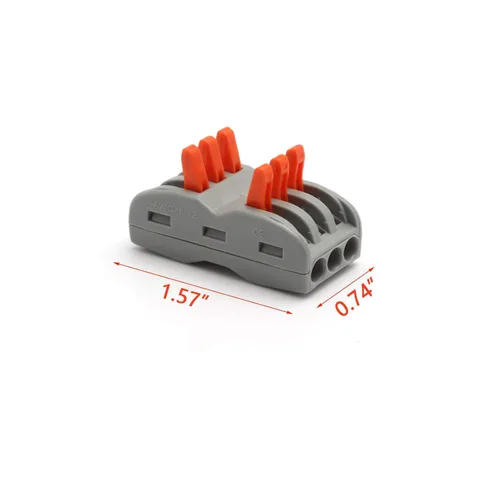 Miniatura 2 de x xotic tech 10 conectores de cable de palanca de empuje de 3 en 3 salidas, conectores compactos de cable de empuje de 3 circuitos, cables de 28 a