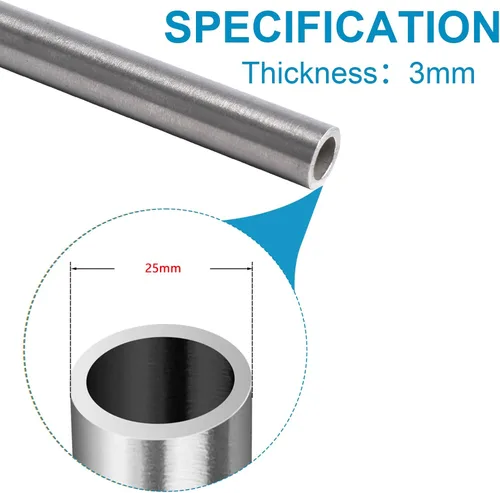 Miniatura 2 de Vigorous 63.5mm DE x 1 pie. Tubo de acero inoxidable 304, tubería de acero inoxidable sin costuras, tubo de metal redondo para manualidades DIY