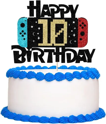Decoración de pastel de cumpleaños de 10 años, decoración de pastel de fiesta de 10 años, suministros de decoración de pastel de fiesta de