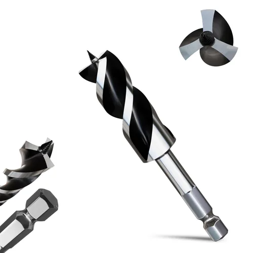 Miniatura 47 de 8 brocas profesionales de 12 pulgadas de largo para madera con vástago hexagonal de cambio rápido de 1/4 pulgadas (1/4-7/8 pulgadas), diseño de 3