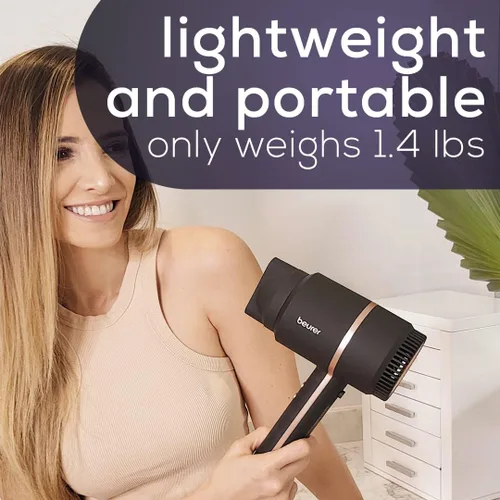 Miniatura 10 de Beurer HC35 - Secador de pelo compacto de 1500 W, tecnología iónica que reduce el encrespamiento, secador de pelo de viaje ligero y portátil con 4