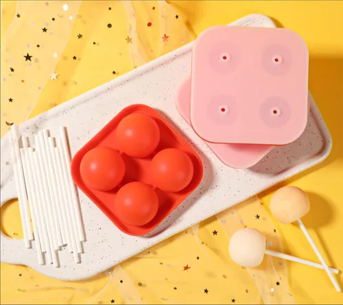 Miniatura 6 de Webake Juego de 3 moldes para piruletas, moldes de silicona para caramelos duros con 100 palitos de papel, moldes redondos 3D de caramelo con tapas