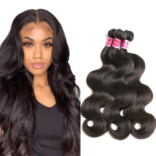 Miniatura 12 de Beauty Queen Paquetes de Cabello Humano Brasileño Ondulado - 3 Paquetes Cortos (10 12 14 Pulgadas) Grado 10A 100% Sin Procesar Tejido Extensiones