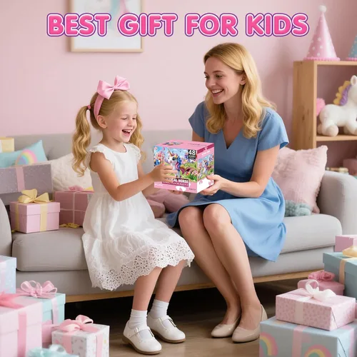 Miniatura 6 de Rompecabezas de piso Jumbo para niños, rompecabezas de unicornio de 48 piezas, rompecabezas grande para niños pequeños de 3 a 5 años, juguete