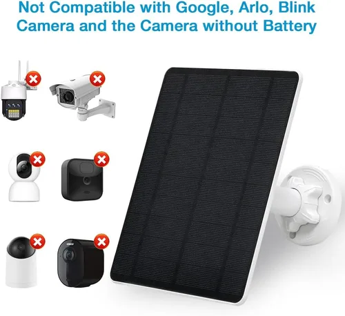 Miniatura 5 de Panel Solar para Cámara de Seguridad, Panel Solar USB de 5W para Cámaras DC 5V, Cargador de Panel Solar para Cámara Micro USB y USB-C y DC, Cargador