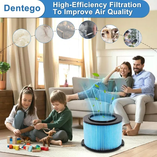 Miniatura 7 de Paquete de 4 filtros de repuesto VF3500 para aspiradora húmeda y seca de 3-4.5 galones, filtros de 3 capas para WD4050, WD3050, WD4080, WD4522