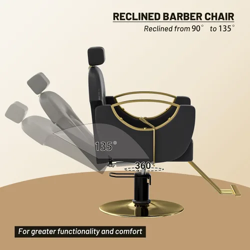 Miniatura 4 de FreSup Silla de salón para estilista, sillas de estilista con bomba hidráulica resistente, silla giratoria de 360°, silla de estilo ajustable