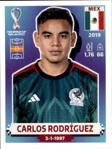 2022 Panini Stickers: Road to FIFA World Cup Qatar 2022#MEX17 Carlos Rodriguez Mexico Soccer Sticker