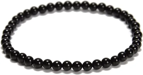 Miniatura 6 de JM Design Pulsera de cuentas redondas lisas de amazonita pequeña, tamaño 0.157 in, 7.5 pulgadas de longitud