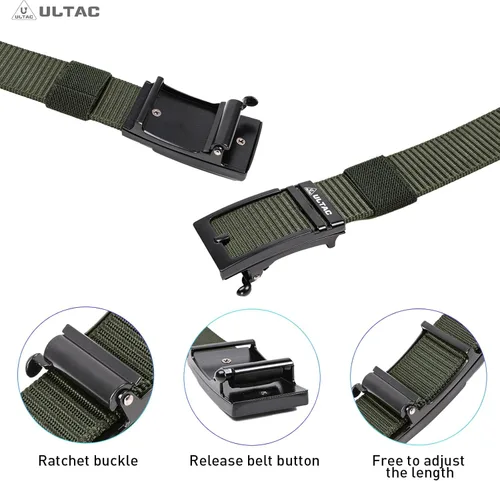 Miniatura 3 de Cinturón de transporte oculto para hombres, cinturón táctico de trinquete, cinturón de trabajo EDC CCW de nailon con hebilla deslizante automática