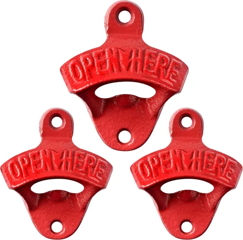 Miniatura 8 de Abridor de botellas de cerveza de hierro fundido de estilo antiguo Abridor de tapa de botella montado en la pared Oro envejecido (3 PCS)