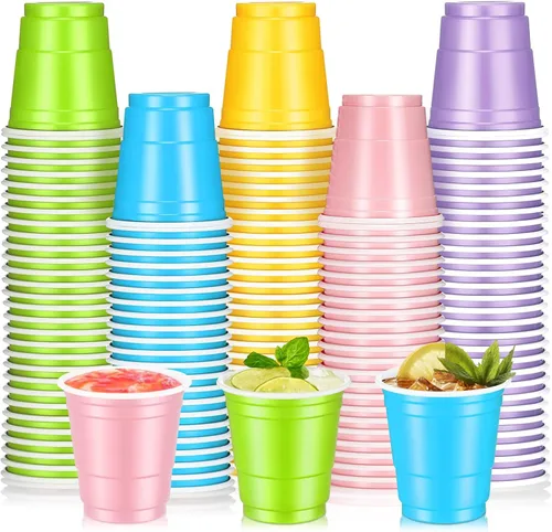 Miniatura 31 de Roshtia Paquete de 100 vasos de plástico de 2 onzas, mini vasos de chupito desechables de graduación de 2 onzas para fiesta de graduación, boda
