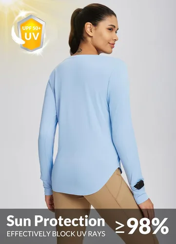 Miniatura 128 de BALEAF - Camisetas de sol de manga larga para mujer, con FPU 50+, para senderismo, ligeras, de secado rápido, protección contra rayos ultravioleta