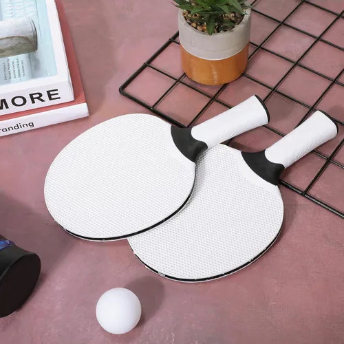 Miniatura 7 de Junkin Juego de 8 palas de tenis de mesa, juego de raquetas profesionales de goma compuesta portátil, raquetas de tenis de mesa con 8 pelotas