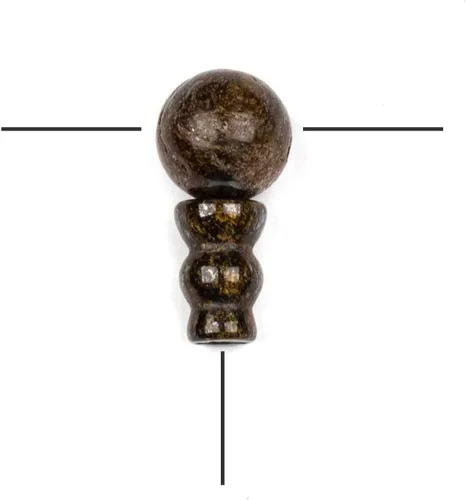 Miniatura 20 de Cherry Blossom Beads Piedra preciosa Mala Guru Bead – Turquesa africana – Tres agujeros 0.394 in redondo con torre de 0.276x0.394 in – Tres