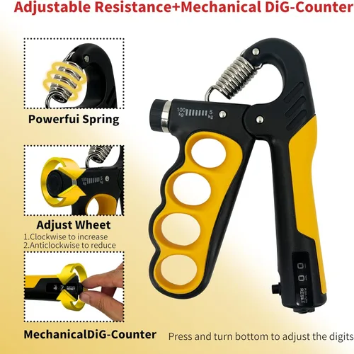 Miniatura 2 de Senston Entrenador de fuerza de agarre, paquete de 2, probador de fuerza de agarre de mano, fortalecedor de antebrazo, medidor digital de agarre