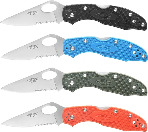 Miniatura 5 de Firebird GANZO F759MS-BK Cuchillo plegable de bolsillo de acero inoxidable 440C Hoja dentada Mango antideslizante con clip Pesca Camping EDC Hoja
