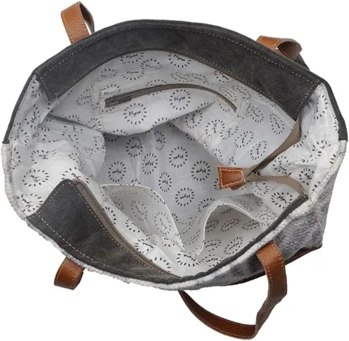 Miniatura 6 de Myra Bag Urbane Elegance Bolso de mano Upcrecycled Algodón y Cuero S-2812