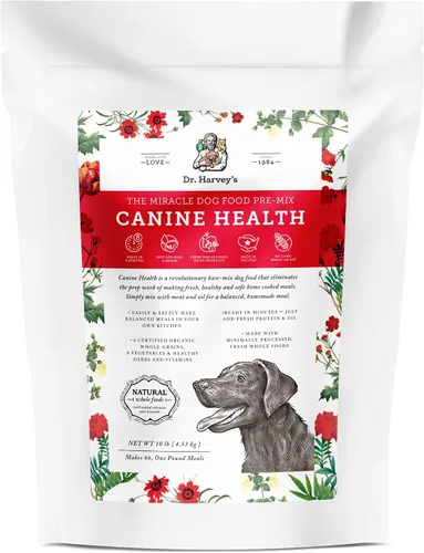 Dr. Harvey's Canine Health Miracle Dog Food, mezcla de base deshidratada de grado humano para perros con 9 verduras y 6 granos enteros orgánicos (10