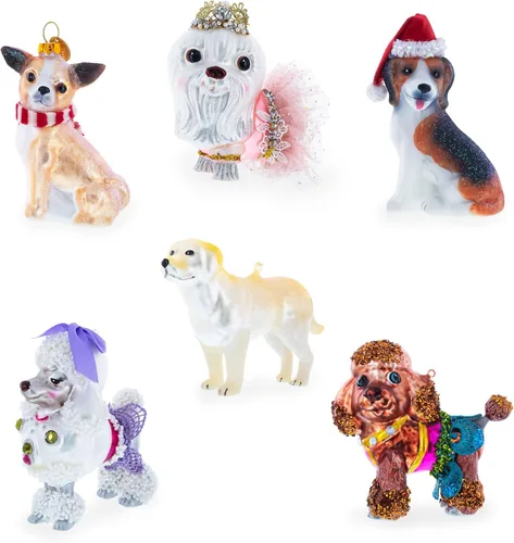 Miniatura 6 de Encantador adorno de Navidad de vidrio soplado Schnauzer miniatura