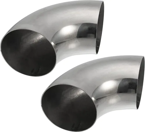 Miniatura 8 de X AUTOHAUX 2 piezas OD 2.25 pulgadas 90 grados 1.5mm de espesor Codo curvo de mandril SS304 de acero inoxidable tubo curvado para tubo de escape