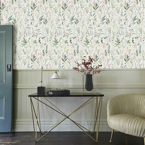 Miniatura 2 de Papel pintado floral JiffDiff despegar y pegar 118" x 17.3" papel pintado para baño papel pintado de flores silvestres papel de contacto de vinilo