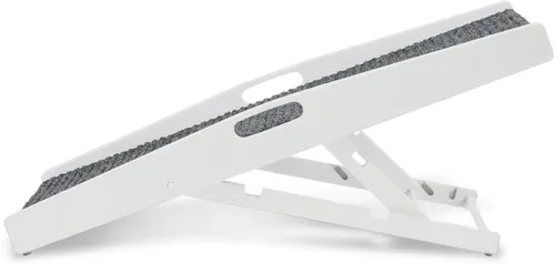 Miniatura 7 de Carlson - Rampa para mascotas de interior de 39.5 pulgadas, color blanco, plegable, altura ajustable, incluye asas, alfombra antideslizante y patas