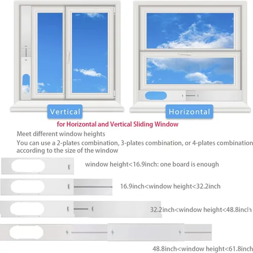 Miniatura 4 de Kit portátil de ventana de aire acondicionado con manguera de escape de 5.9", sello de ventana ajustable universal para unidad de CA..