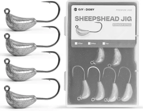 Miniatura 9 de Jigs de Sheepshead, Jigheads Estilo Vertical con 4~10 Piezas, Gancho 3X Reforzado Equipado con 1/2 3/4 1oz para Pesca en Agua Salada