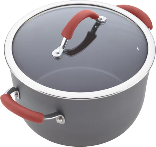 Miniatura 12 de Rachael Ray - 87630 Rachael Ray Cucina Juego de Utensilios de Cocina de Ollas y Sartenes Antiadherentes Anodizadas Duras, 12 Piezas, Gris con Asas